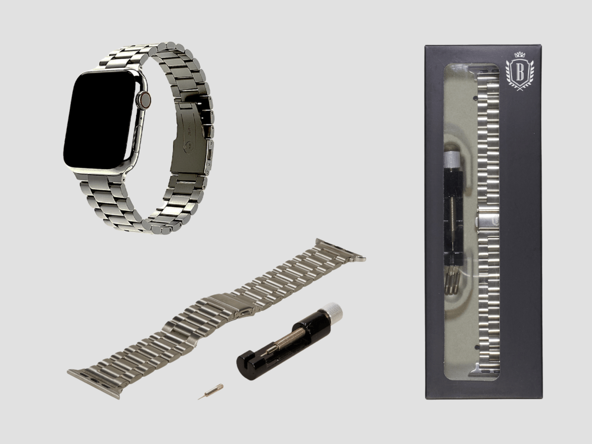 Apple Watch band zilver